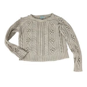 Peek Girls Cream Knit Pullover Sweater size 8